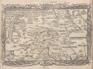Kaart van Rusland Uit: Rerum Moscoviticarum commentarii.., 1556
