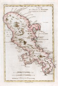 Kaart van het Caribische eiland Martinique, c. 1783 door Unbekannt