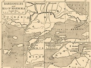 Kaart van de Dardanellen en de Zee van Marmara door Unbekannt