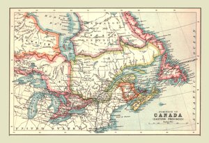 Kaart van het Dominion van Canada, Oostelijke Provincies, 1902