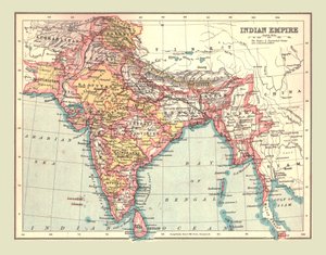 Kaart van het Indiase Rijk door Unbekannt