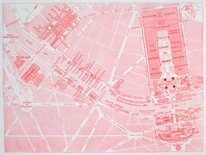 Kaart van de Wereldtentoonstelling van Parijs