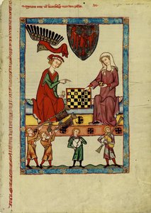 Markgraaf Otto IV van Brandenburg speelt schaak uit de Codex Manesse