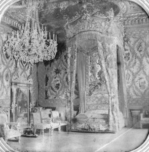 Marie Antoinettes slaapkamer, Paleis van Fontainebleau, Frankrijk, eind 19e of begin 20e eeuw door Unbekannt