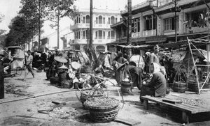 Markt, Cholon, Saigon, Vietnam, 20e eeuw door Unbekannt