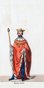 Markies van Dorset, kostuumontwerp voor Shakespeares toneelstuk, Henry VIII, 19e eeuw