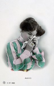 Getrouwd, vintage Franse ansichtkaart, ca. 1900 door Unbekannt