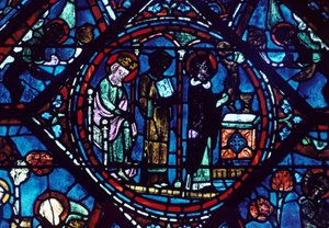 Mis van St. Giles, glas-in-lood, Kathedraal van Chartres, Frankrijk door Unbekannt