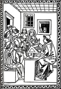 Meester met zijn Studenten. Christoforo Landino, 1492 door Unbekannt