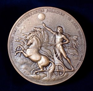 Medaille ter herdenking van Pierre Janssen en Norman Lockyer, Franse en Engelse astronomen, 1868