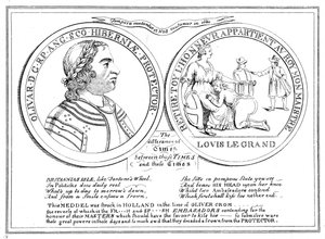 Medaille uit de tijd van Oliver Cromwell, 17e eeuw door Unbekannt