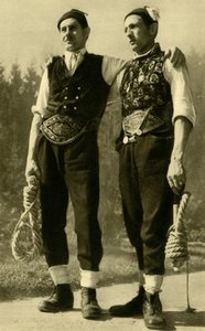 Mannen in traditionele kleding, Mühlviertel, Opper-Oostenrijk, ca. 1935