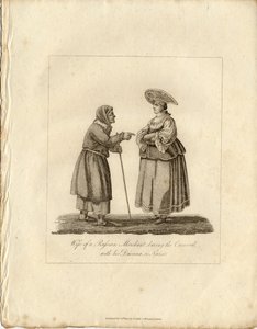 Koopmansvrouw Met Verpleegster Tijdens Fasching, 1833 door Unbekannt