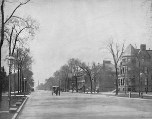 Michigan Avenue, Chicago, zuidwaarts kijkend, c1897 door Unbekannt