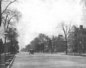 Michigan Avenue, zuidwaarts kijkend, Chicago, Illinois, VS, c1900 door Unbekannt