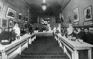 Militaire kantine, Gare St Lazare, Parijs, Eerste Wereldoorlog, 1914-1918 door Unbekannt