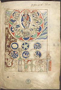 Miniatuur Initium creaturae dei uit Liber Scivias door Hildegard van Bingen, ca. 1220 door Unbekannt