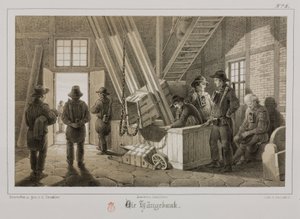 Mijnbouw, metaalertsen mijnschacht, Duitsland, ca. 1851 door Unbekannt