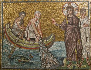 Wonderbaarlijke visvangst, Byzantijns, vroege 20e eeuw, origineel gedateerd vroege 6e eeuw door Unbekannt
