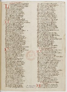 Ménagier de Paris, een manuscriptpagina door Unbekannt