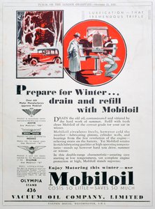 Mobiloil motorolie advertentie, 1931