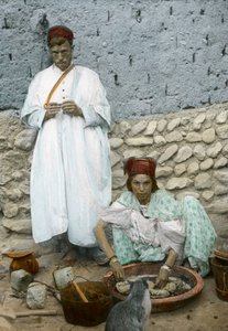Mohamed Ben Ali en zijn vrouw, El Kantara, Tunesië door Unbekannt