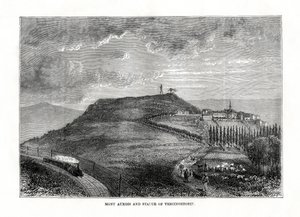 Mont Auxois en het standbeeld van Vercingetorix, Frankrijk, 1879