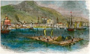 Montreal vanaf de St. Lawrence River, Quebec, Canada, ca. 1880 door Unbekannt