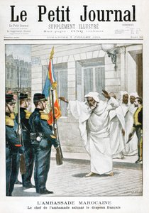 Marokkaanse ambassade, De hoofdambassadeur groet de Franse vlag, 1901 door Unbekannt