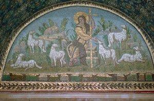 Mozaïek van Christus de Goede Herder, 5e eeuw v.Chr.