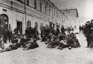 Moskou daklozenopvang bewoners, Rusland, c1904
