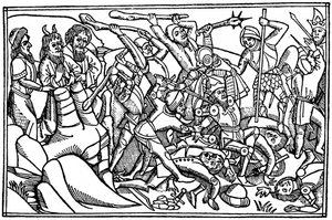 Mozes bidt voor de overwinning van Israël, 1480, 1964 door Unbekannt