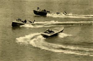 Motorbootrace, Wörthersee, Karinthië, Oostenrijk, ca. 1935