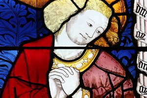 Kathedraal van Moulins. Glas-in-lood raam. St. Johannes, Moulins door Unbekannt