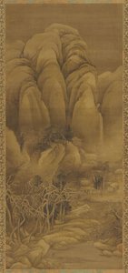 Bergdorp na sneeuw, Ming of Qing-dynastie, 17e eeuw door Unbekannt
