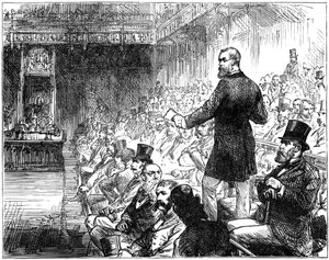Mr. Plimsoll spreekt het Lagerhuis toe, Londen, midden-late 19e eeuw, 1900 door Unbekannt