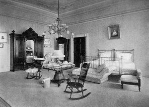 De slaapkamer van mevrouw McKinley in het Witte Huis, Washington DC, VS, 1908 door Unbekannt