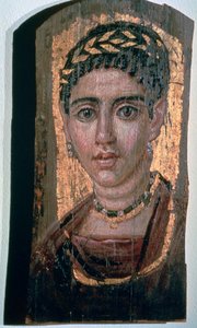 Mummieportret van een Egyptische vrouw door Unbekannt