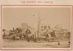 Gemeente Parijs (1871): uitzicht op de ruïnes in de wijk Point-du-Jour in Parijs in mei 1871