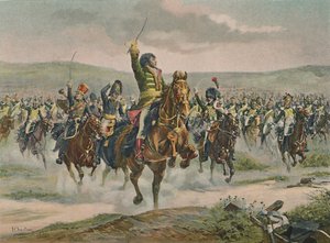 Murat leidt de cavalerie bij Jena, 14 oktober 1806, 1896 door Unbekannt
