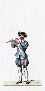 Musicus, kostuumontwerp voor Shakespeares toneelstuk, Henry VIII, 19e eeuw