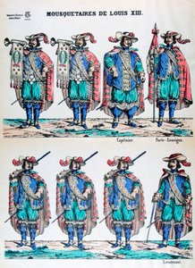 Musketiers van Lodewijk XIII, 17e eeuw 19e eeuw door Unbekannt