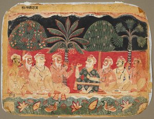 Nanda en de Ouderen, pagina uit een Bhagavata Purana door Unbekannt
