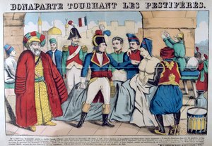 Napoleon Bonaparte Bezoekt de Pestlijders van Jaffa, 11 maart 1799, 19e eeuw door Unbekannt
