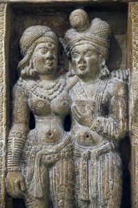 Nationaal museum van India, Delhi. Amoureus paar. Sunga. 2e eeuw. Amin, Haryana. Steen. (detail) India. door Unbekannt