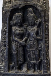 Nationaal museum van India, Delhi. Huwelijk van Shiva en Parvati. Pala door Unbekannt