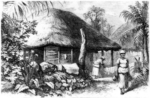 Inheemse woning, Santo Domingo, 1873 door Unbekannt