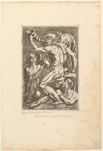 Neptunus Zittend Blaast een Schelp, 16e eeuw
