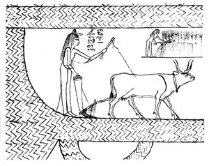 Nesitanebtashru ploegt en oogst, ca. 1025 v.Chr.
