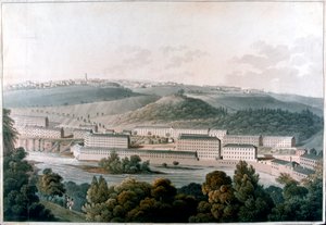 New Lanark Mills, Schotland, ca. 1815